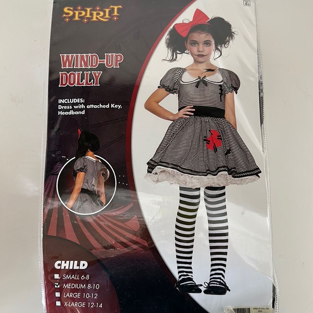 Spirit Wind Up dolly Halloween costume girls medium